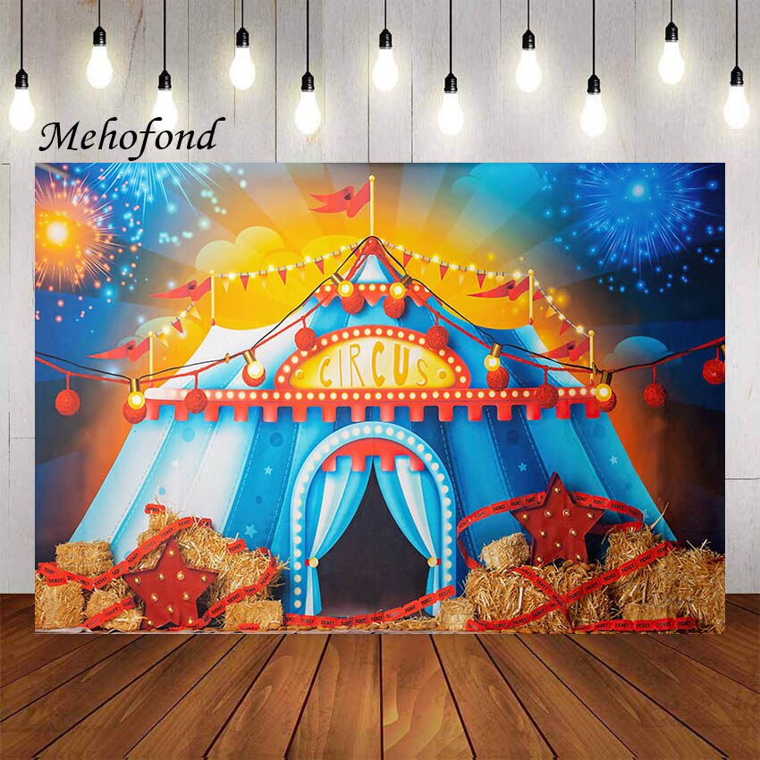 Mehofond Photography Background Circus Tent Carnival Night Theme Kids 1st Birthday Party Cake Smash Decor Backdrop Photo Studio